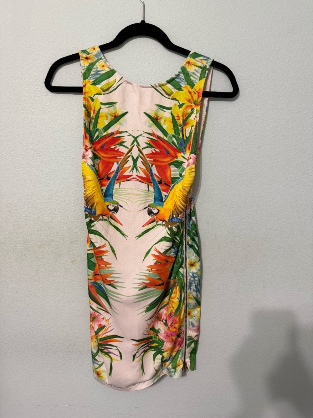 Flamingo Tropical Print Dress Minidress - Size M/L